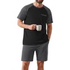 image:imageEkouaer Mens Pajamas Set Bamboo Viscose Short Sleeve Pjs Sets Soft Sleepwear Lightweight Loungewear with Pockets S3XLBlack Dark Grey