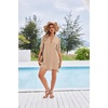 image:imageEkouaer Bathing Suit Cover Up for Women V Neck Button Down Swimsuit Coverup Beach Dress Shirt S3XLApricot