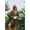image:imageEkouaer Bathing Suit Cover Up for Women V Neck Button Down Swimsuit Coverup Beach Dress Shirt S3XLArmy Green