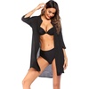image:imageEkouaer Bathing Suit Cover Up for Women V Neck Button Down Swimsuit Coverup Beach Dress Shirt S3XLBlack
