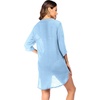 image:imageEkouaer Bathing Suit Cover Up for Women V Neck Button Down Swimsuit Coverup Beach Dress Shirt S3XLClear Blue