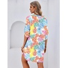 image:imageEkouaer Bathing Suit Cover Up for Women V Neck Button Down Swimsuit Coverup Beach Dress Shirt S3XLColorful Leaves