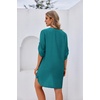 image:imageEkouaer Bathing Suit Cover Up for Women V Neck Button Down Swimsuit Coverup Beach Dress Shirt S3XLDark Cyan