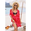 image:imageEkouaer Bathing Suit Cover Up for Women V Neck Button Down Swimsuit Coverup Beach Dress Shirt S3XLDh608tropical Print