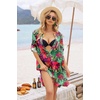 image:imageEkouaer Bathing Suit Cover Up for Women V Neck Button Down Swimsuit Coverup Beach Dress Shirt S3XLDh690tropical Print