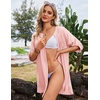 image:imageEkouaer Bathing Suit Cover Up for Women V Neck Button Down Swimsuit Coverup Beach Dress Shirt S3XLLight Pink