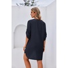 image:imageEkouaer Bathing Suit Cover Up for Women V Neck Button Down Swimsuit Coverup Beach Dress Shirt S3XLNavy Blue