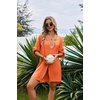 image:imageEkouaer Bathing Suit Cover Up for Women V Neck Button Down Swimsuit Coverup Beach Dress Shirt S3XLOrange Red