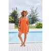 image:imageEkouaer Bathing Suit Cover Up for Women V Neck Button Down Swimsuit Coverup Beach Dress Shirt S3XLOrange Red