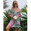 image:imageEkouaer Bathing Suit Cover Up for Women V Neck Button Down Swimsuit Coverup Beach Dress Shirt S3XLWatercolor Coconut Tree