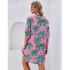 image:imageEkouaer Bathing Suit Cover Up for Women V Neck Button Down Swimsuit Coverup Beach Dress Shirt S3XLWatercolor Coconut Tree
