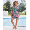 image:imageEkouaer Bathing Suit Cover Up for Women V Neck Button Down Swimsuit Coverup Beach Dress Shirt S3XLWatercolor Coconut Tree