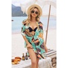 image:imageEkouaer Bathing Suit Cover Up for Women V Neck Button Down Swimsuit Coverup Beach Dress Shirt S3XLZw532tropical Print