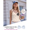 image:imageEkouaer Summer Pajamas Built in Bra Ruffle Pjs Cute Lingerie 2 Piece Cami and Shorts Set for Women Getting Ready Bridal PartyBeige Cherry