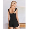 image:imageEkouaer Summer Pajamas Built in Bra Ruffle Pjs Cute Lingerie 2 Piece Cami and Shorts Set for Women Getting Ready Bridal PartyBlack