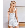 image:imageEkouaer Summer Pajamas Built in Bra Ruffle Pjs Cute Lingerie 2 Piece Cami and Shorts Set for Women Getting Ready Bridal PartyBlue Floral