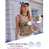 image:imageEkouaer Summer Pajamas Built in Bra Ruffle Pjs Cute Lingerie 2 Piece Cami and Shorts Set for Women Getting Ready Bridal PartyBrown Leopard