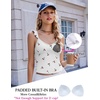 image:imageEkouaer Summer Pajamas Built in Bra Ruffle Pjs Cute Lingerie 2 Piece Cami and Shorts Set for Women Getting Ready Bridal PartyCherry