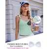 image:imageEkouaer Summer Pajamas Built in Bra Ruffle Pjs Cute Lingerie 2 Piece Cami and Shorts Set for Women Getting Ready Bridal PartyGreen
