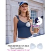 image:imageEkouaer Summer Pajamas Built in Bra Ruffle Pjs Cute Lingerie 2 Piece Cami and Shorts Set for Women Getting Ready Bridal PartyNavy Blue
