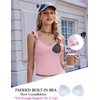 image:imageEkouaer Summer Pajamas Built in Bra Ruffle Pjs Cute Lingerie 2 Piece Cami and Shorts Set for Women Getting Ready Bridal PartyPink