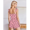 image:imageEkouaer Summer Pajamas Built in Bra Ruffle Pjs Cute Lingerie 2 Piece Cami and Shorts Set for Women Getting Ready Bridal PartyPink Black Heart