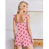 image:imageEkouaer Summer Pajamas Built in Bra Ruffle Pjs Cute Lingerie 2 Piece Cami and Shorts Set for Women Getting Ready Bridal PartyPink Strawberry