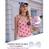 image:imageEkouaer Summer Pajamas Built in Bra Ruffle Pjs Cute Lingerie 2 Piece Cami and Shorts Set for Women Getting Ready Bridal PartyPink Strawberry