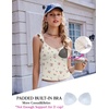image:imageEkouaer Summer Pajamas Built in Bra Ruffle Pjs Cute Lingerie 2 Piece Cami and Shorts Set for Women Getting Ready Bridal PartyWhite Rose
