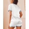 image:imageEkouaer Womens Silk Satin Pajamas Set Short Sleeve Sleepwear Button Down Loungewear 2 Piece Pjs Shorts SetWhite