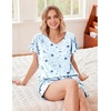 image:imageEkouaer Pajamas Set Women Casual Ruffle Sleeves Soft Comfy Loungewear Set with PocketsBlue Stars