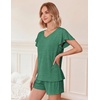 image:imageEkouaer Pajamas Set Women Casual Ruffle Sleeves Soft Comfy Loungewear Set with PocketsBright Green