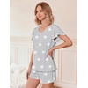 image:imageEkouaer Pajamas Set Women Casual Ruffle Sleeves Soft Comfy Loungewear Set with PocketsGrey Star