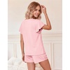 image:imageEkouaer Pajamas Set Women Casual Ruffle Sleeves Soft Comfy Loungewear Set with PocketsLight Pink