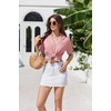 image:imageEkouaer Pajamas for Women Set Button Up Sleepwear 2 Piece Pjs Lounge Set Short Sleeve NightwearLight Pink