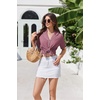 image:imageEkouaer Pajamas for Women Set Button Up Sleepwear 2 Piece Pjs Lounge Set Short Sleeve NightwearMauve