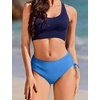 image:imageEkouaer Women Bikini Bottoms Mid Waist Swim Bathing Suit Bottom Full Coverage Swimsuit ShortsXSXXLBlue