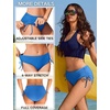 image:imageEkouaer Women Bikini Bottoms Mid Waist Swim Bathing Suit Bottom Full Coverage Swimsuit ShortsXSXXLBlue