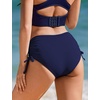 image:imageEkouaer Women Bikini Bottoms Mid Waist Swim Bathing Suit Bottom Full Coverage Swimsuit ShortsXSXXLNavy Blue