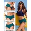 image:imageEkouaer Women Bikini Bottoms Mid Waist Swim Bathing Suit Bottom Full Coverage Swimsuit ShortsXSXXLPeacock Blue