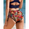 image:imageEkouaer Women Bikini Bottoms Mid Waist Swim Bathing Suit Bottom Full Coverage Swimsuit ShortsXSXXLPink Flower Leaves