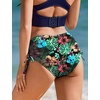 image:imageEkouaer Women Bikini Bottoms Mid Waist Swim Bathing Suit Bottom Full Coverage Swimsuit ShortsXSXXLRed Tropical Flowers