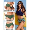 image:imageEkouaer Women Bikini Bottoms Mid Waist Swim Bathing Suit Bottom Full Coverage Swimsuit ShortsXSXXLRed Tropical Flowers