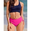 image:imageEkouaer Women Bikini Bottoms Mid Waist Swim Bathing Suit Bottom Full Coverage Swimsuit ShortsXSXXLRose Red