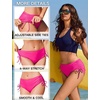 image:imageEkouaer Women Bikini Bottoms Mid Waist Swim Bathing Suit Bottom Full Coverage Swimsuit ShortsXSXXLRose Red