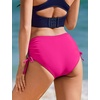 image:imageEkouaer Women Bikini Bottoms Mid Waist Swim Bathing Suit Bottom Full Coverage Swimsuit ShortsXSXXLRose Red