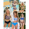 image:imageEkouaer Women Bikini Bottoms Mid Waist Swim Bathing Suit Bottom Full Coverage Swimsuit ShortsXSXXLSky Blue Floral