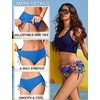 image:imageEkouaer Women Bikini Bottoms Mid Waist Swim Bathing Suit Bottom Full Coverage Swimsuit ShortsXSXXLSky Blue Floral