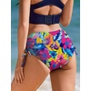 image:imageEkouaer Women Bikini Bottoms Mid Waist Swim Bathing Suit Bottom Full Coverage Swimsuit ShortsXSXXLSky Blue Floral