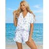 image:imageEkouaer Womens Pajama Sets Button Down Short Sleeve Top and Shorts Cute Ruffled Pjs Sets SleepwearShell World